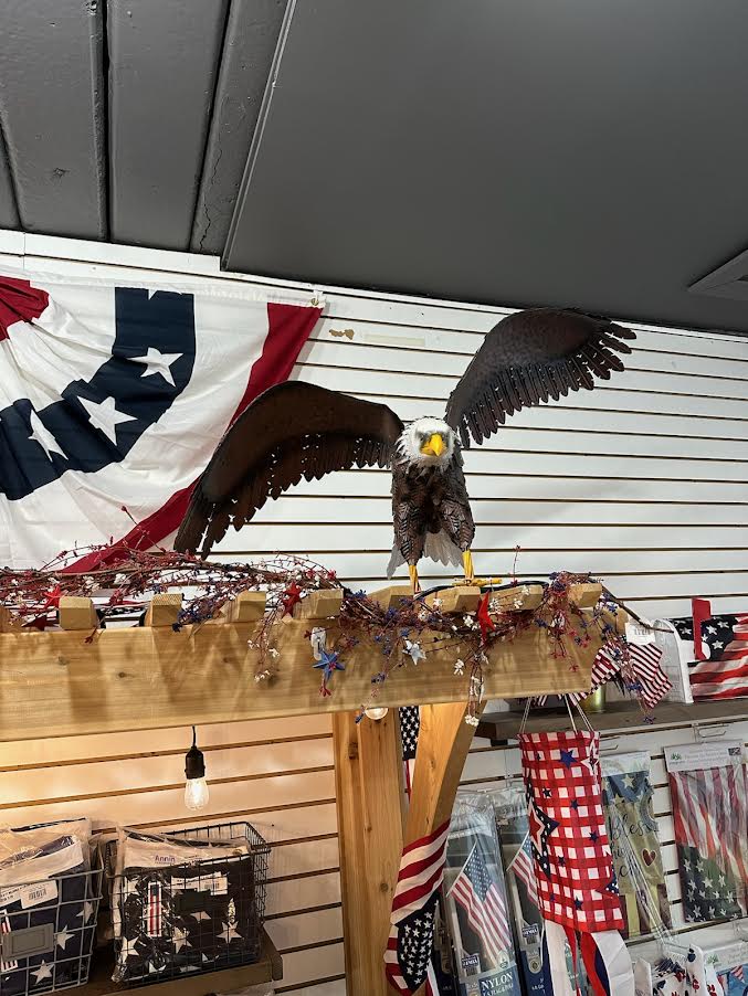 Flying American Eagle in Metal 40x18 inches