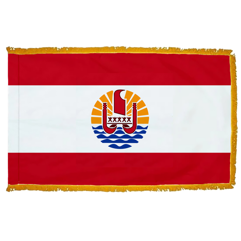 French Polynesia flag with fringe