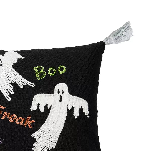 Boo Ghost Lumbar Pillow w/ Tassels