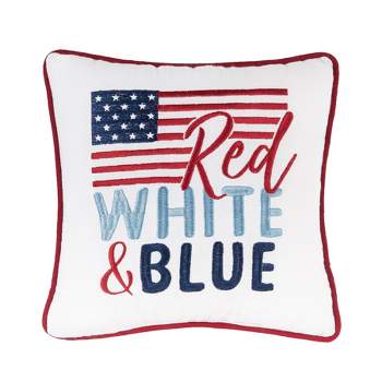10x10 in Red White & Blue Flag Decorative Pillow