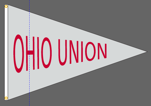 5x40 in Gray Ohio Union Pennant