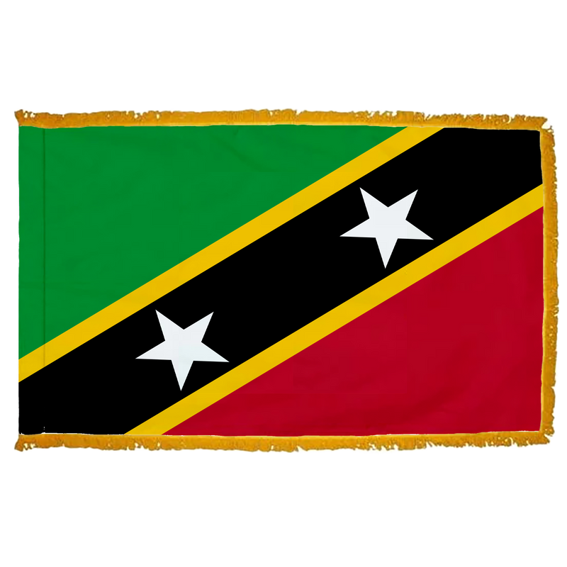 St Kitts and Nevis Flag with Fringe