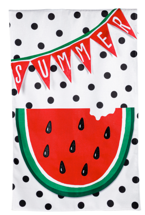Summer Watermelon Burlap Banner