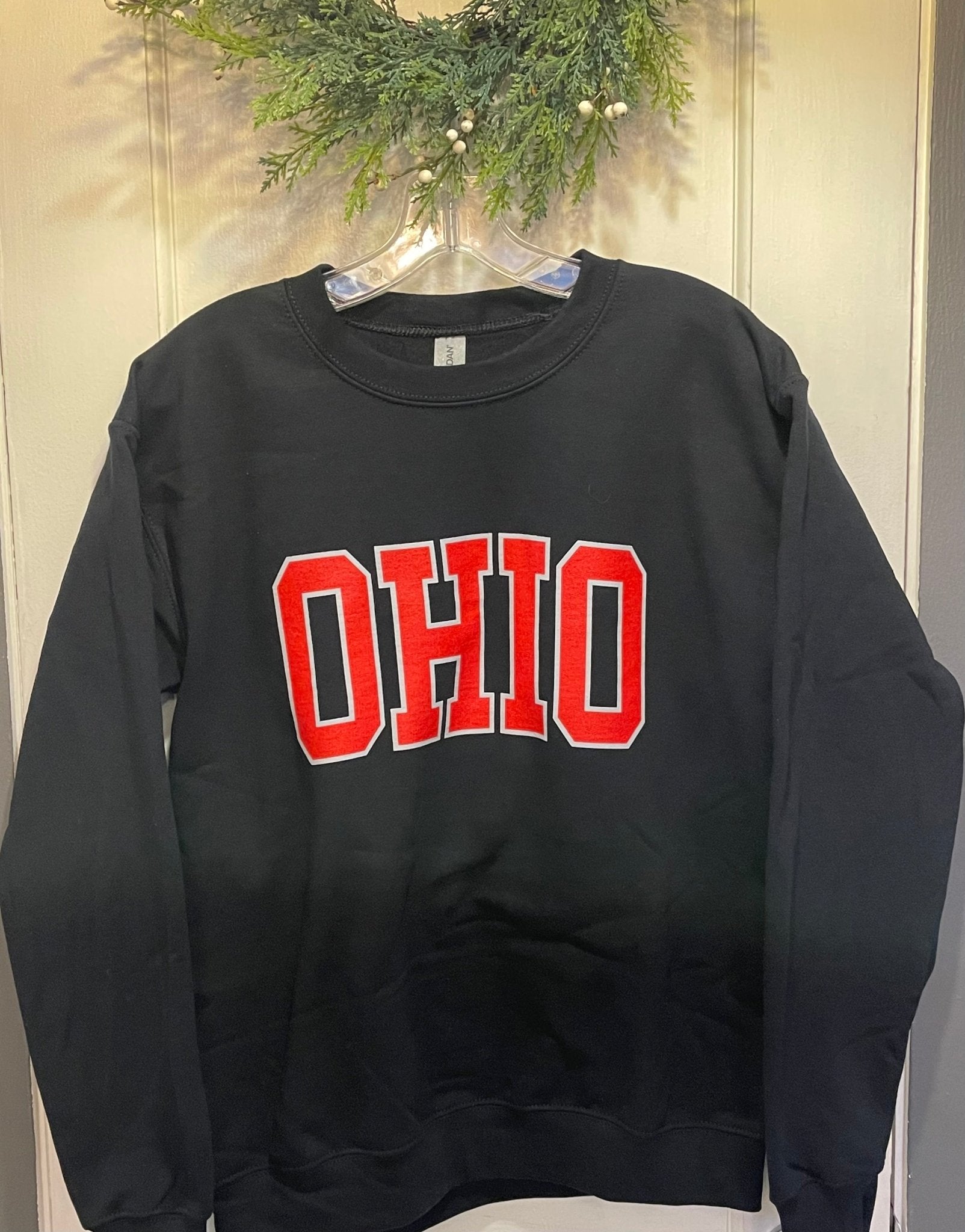 Black Ohio State Buckeyes Ohio Crewneck Sweatshirt 2XL Flag Lady