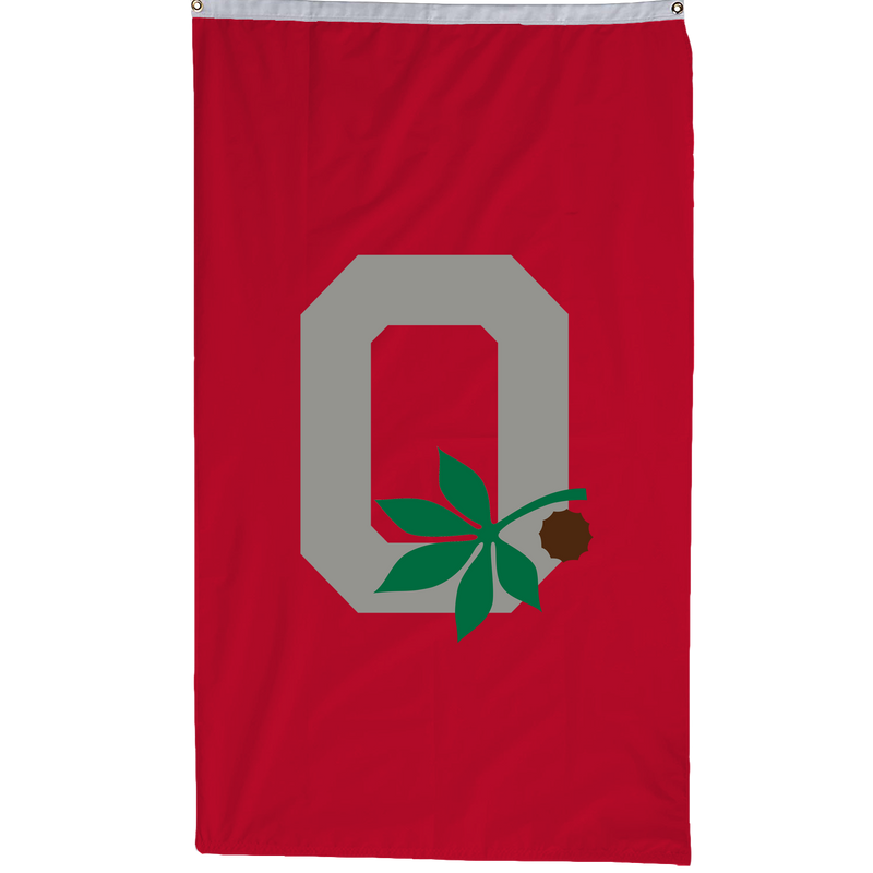 Ohio State Buckeyes Block O Leaf & Nut Vertical Flags