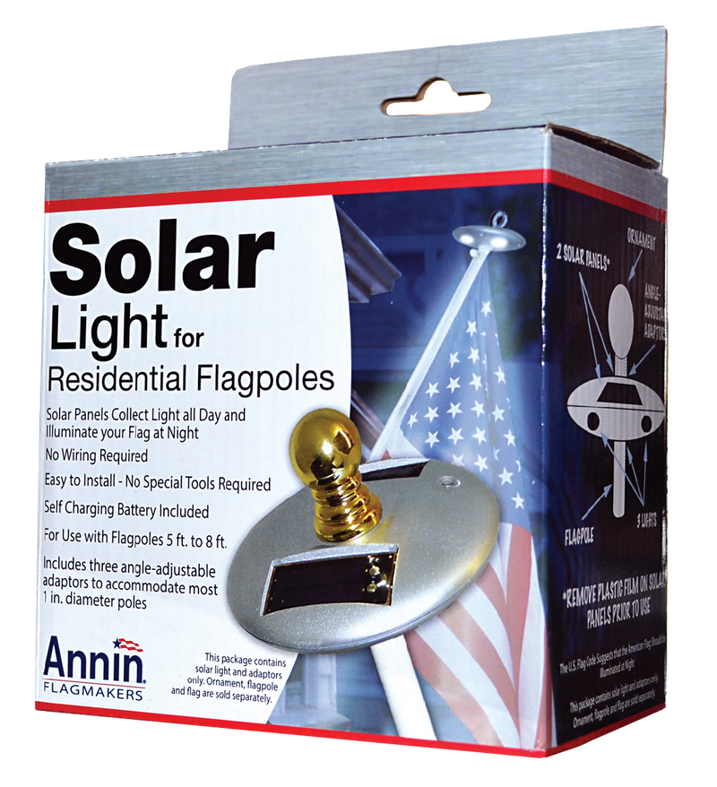 Solar Powered Light for Home-Mounted Flagpole