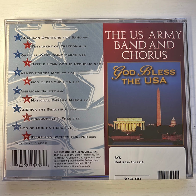 US Army Band & Chorus "God Bless the USA" Music CD