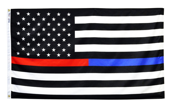 Thin Red/Blue Line US Flags