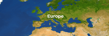 Map of Europe on Globe