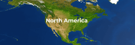 Map of North America on Globe