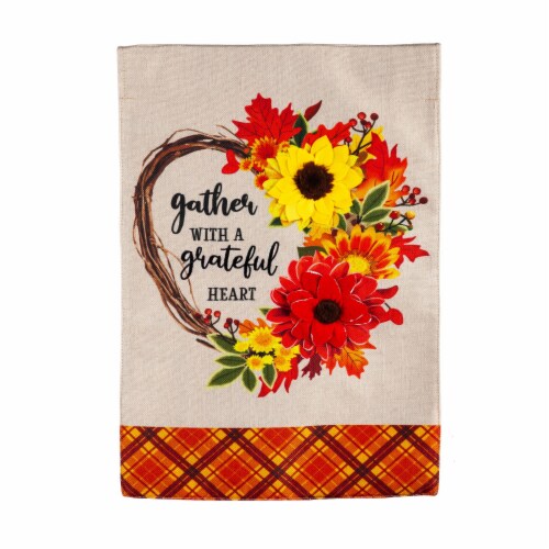 Gather With a Grateful Heart Burlap Banner