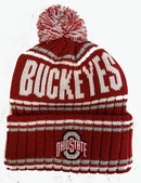 Ohio State Buckeyes Pom Pom Striped Beanie