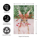 12x18 in Candy Cane Rabbit Burlap Garden Flag - The Flag Lady
