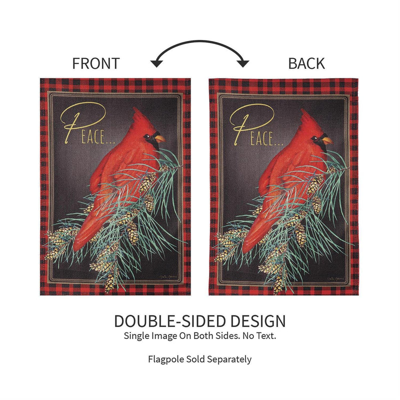 12x18 in Cardinal Peace Burlap Garden Flag - The Flag Lady