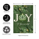 12x18 in Greenery Joy to the World Suede Garden Flag - The Flag Lady