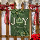 12x18 in Greenery Joy to the World Suede Garden Flag - The Flag Lady