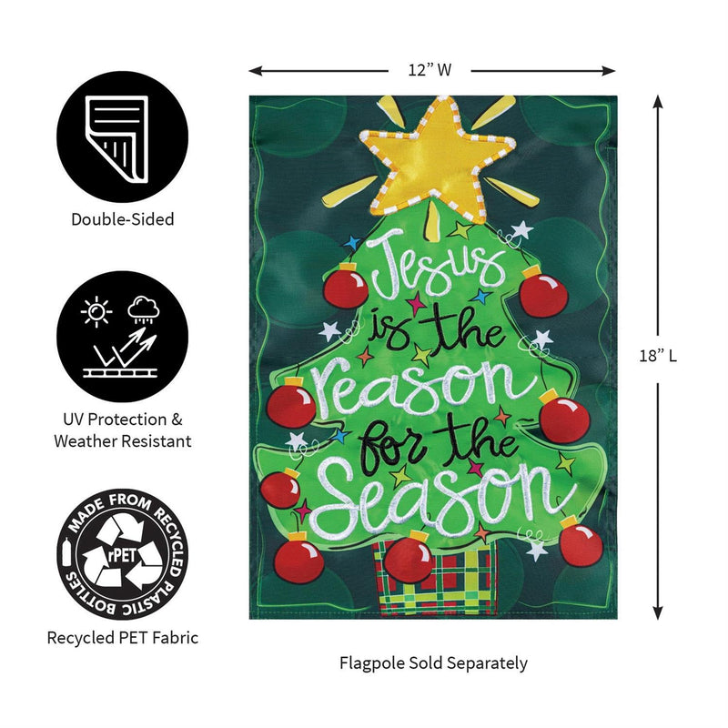 12x18 in Jesus Is the Reason Applique Garden Flag - The Flag Lady