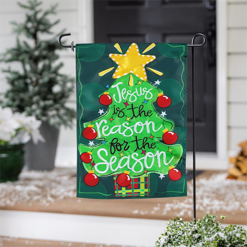 12x18 in Jesus Is the Reason Applique Garden Flag - The Flag Lady