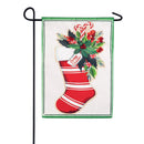 12x18 in Merry Christmas Stocking Applique Garden Flag - The Flag Lady