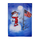 12x18 in Patriotic Snowman Suede Garden Flag - The Flag Lady