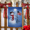 12x18 in Patriotic Snowman Suede Garden Flag - The Flag Lady