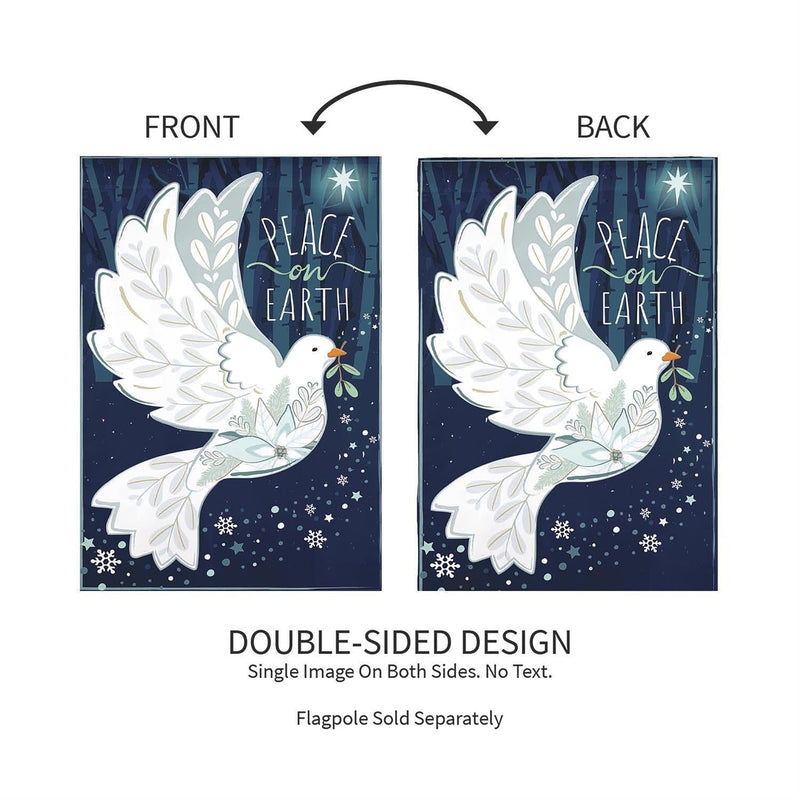 12x18 in Peace on Earth Dove Burlap Garden Flag - The Flag Lady