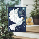 12x18 in Peace on Earth Dove Burlap Garden Flag - The Flag Lady