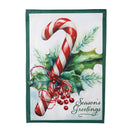 12x18 in Season's Greetings Candy Cane Burlap Garden Flag - The Flag Lady