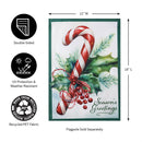 12x18 in Season's Greetings Candy Cane Burlap Garden Flag - The Flag Lady