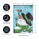 12x18 in Snowman and Chickadee Applique Garden Flag - The Flag Lady