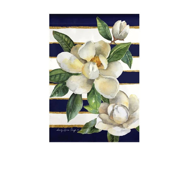 12x18 in Spring Magnolias Suede Garden Flag - The Flag Lady