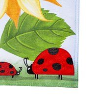 12x18 in Sunflower & Ladybug Burlap Garden Flag - The Flag Lady