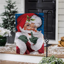 12x18 in Traditional Santa Portrait Burlap Garden Flag - The Flag Lady