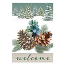 12x18 in Winter Pinecones Applique Garden Flag - The Flag Lady