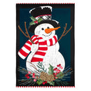 28x40 in Holly Snowman Burlap House Flag