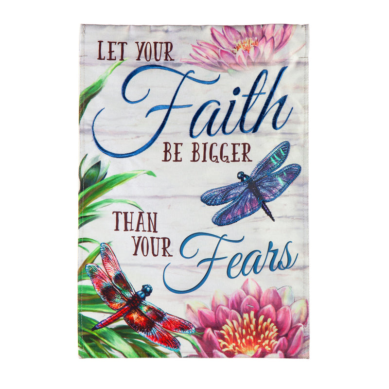 "Faith be Bigger Than Fear" Linen Garden Flag