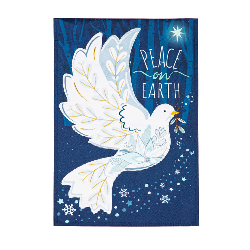 Peace on Earth Dove Linen Garden Flag