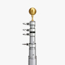 15 ft Clear Anodized Telescoping Flagpole - The Flag Lady