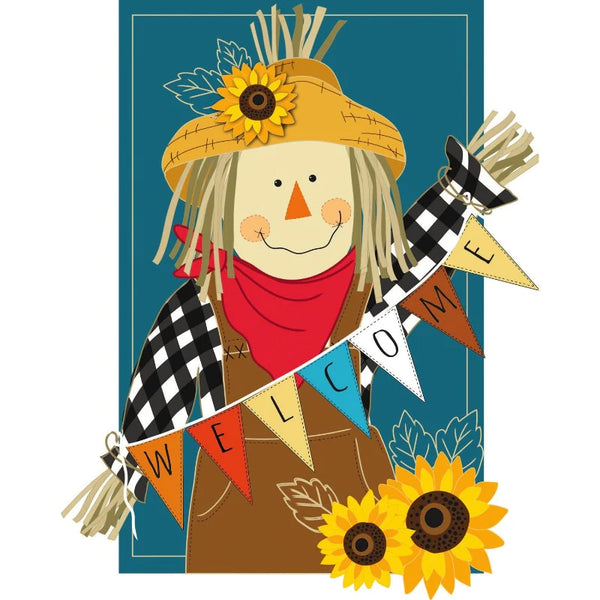 Fall Scarecrow Welcome Applique Banner
