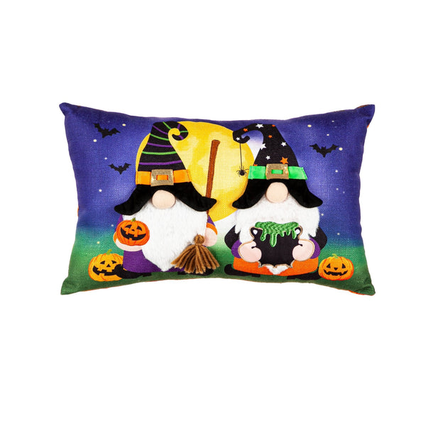 16x10 in Halloween Gnomes Lumbar Pillow - The Flag Lady