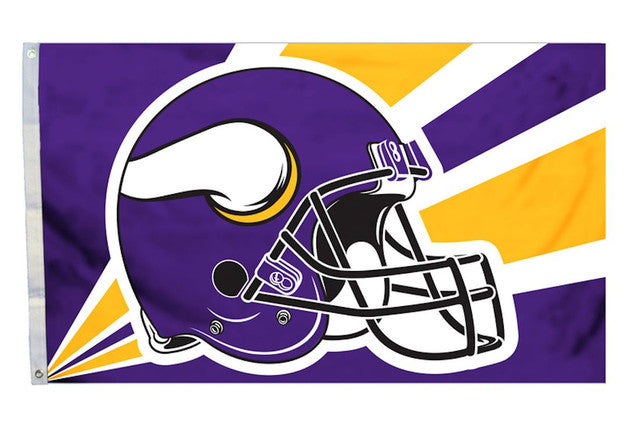 Minnesota Vikings Flag 3x5 Helmet Design