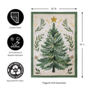 28x40 in Christmas Tree with Acorn Burlap House Flag - The Flag Lady