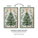 28x40 in Christmas Tree with Acorn Burlap House Flag - The Flag Lady