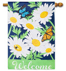 28x40 in Welcome Daisy Suede Banner - The Flag Lady