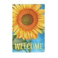 28x40 in Welcome Sunflower Suede Banner - The Flag Lady