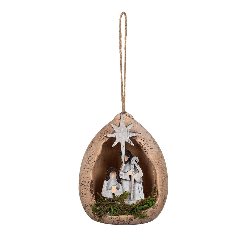 3.75 in Wooden Nativity Ornament - The Flag Lady