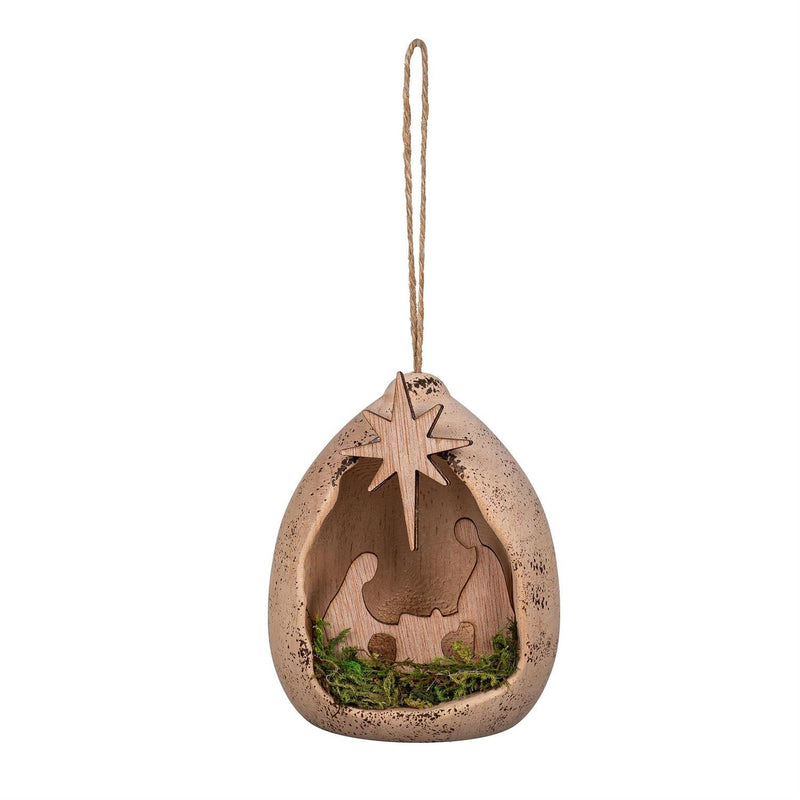 3.75 in Wooden Nativity Ornament - The Flag Lady