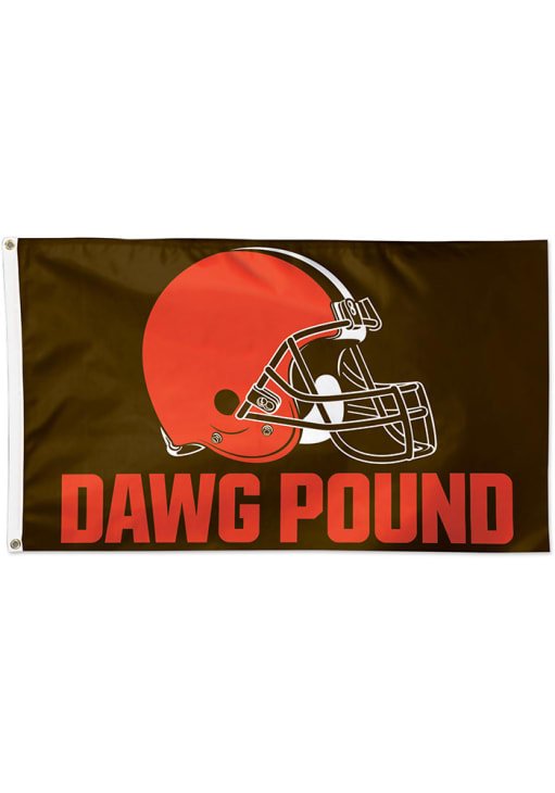 3x5 ft Cleveland Browns Dawg Pound Slogan Flag - The Flag Lady