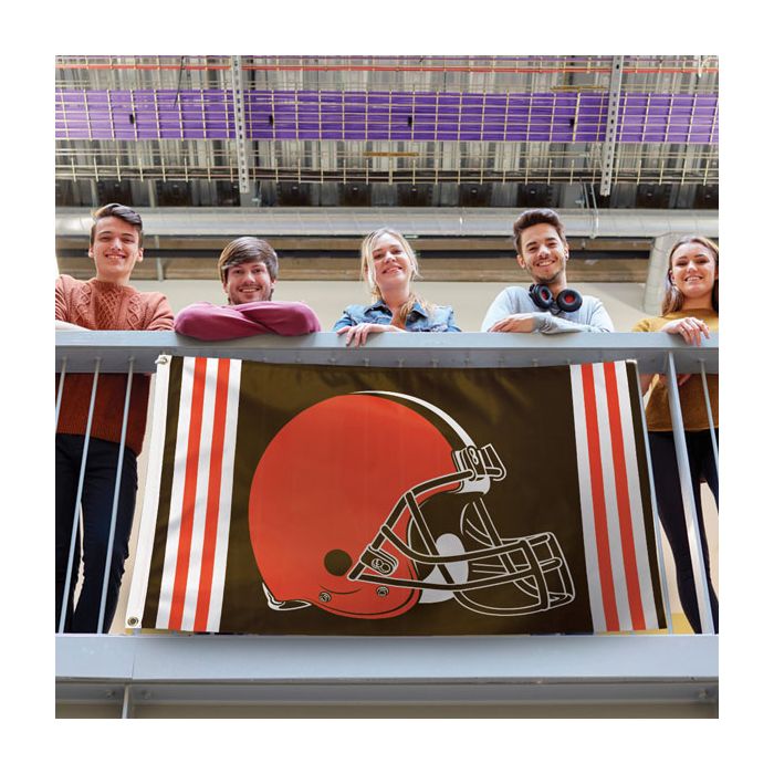 3x5 ft Cleveland Browns Vertical Stripes Flag - The Flag Lady