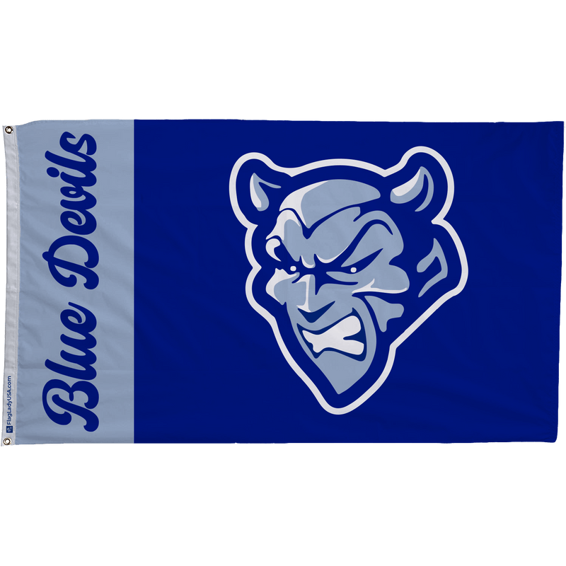 3x5 ft Springfield High School Script Blue Devils Flag - The Flag Lady